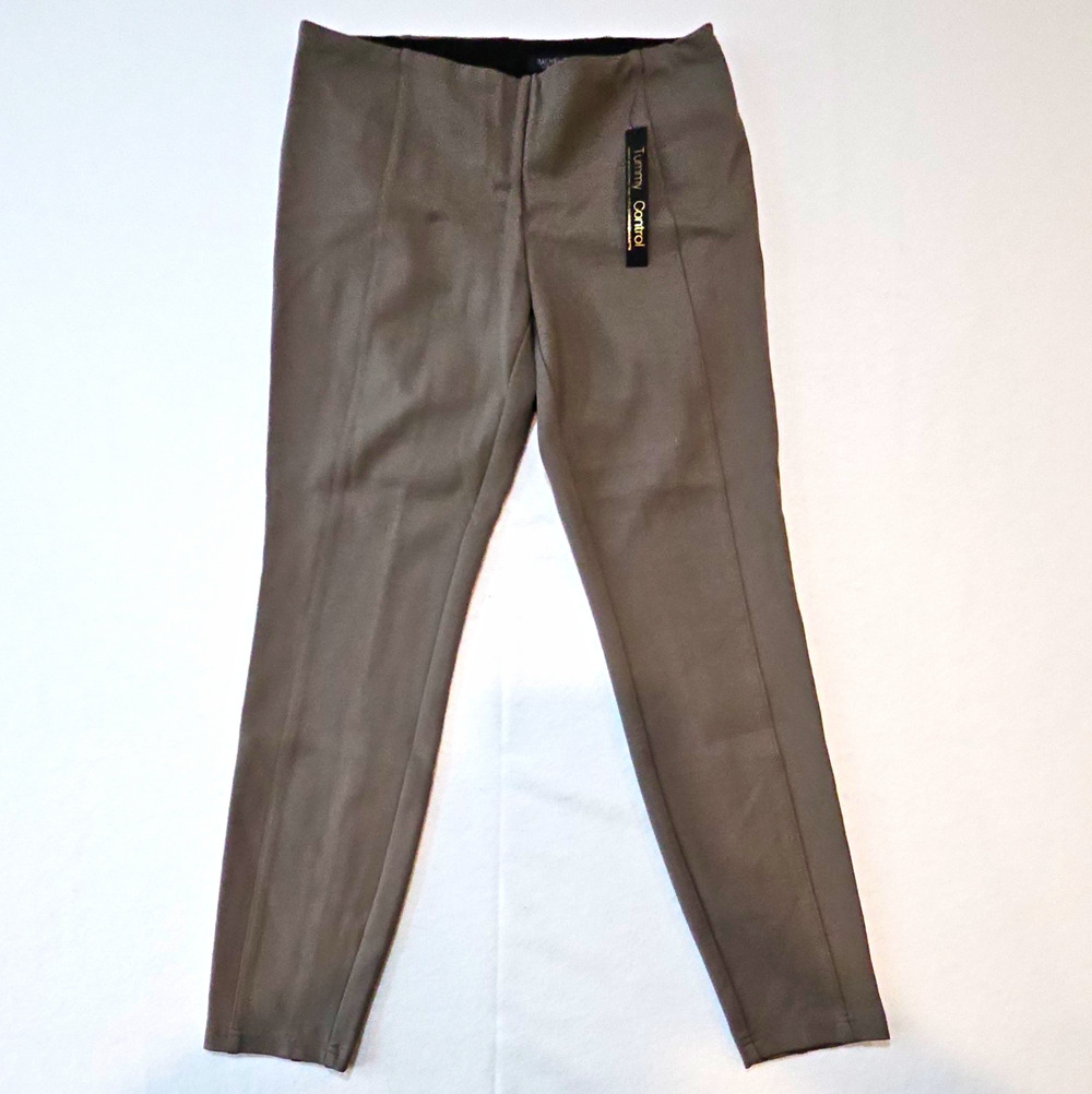 Rachel Zoe Women’s Brown Tummy Control Pull-On Skinny Pants Slim Mid Rise 12